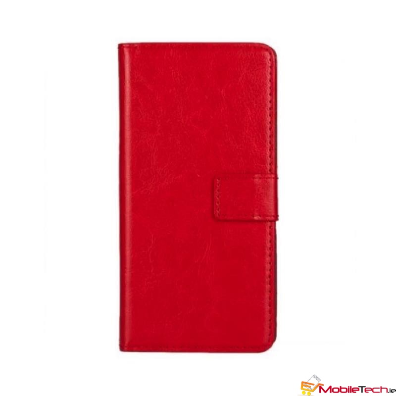 Alcatel 1 2019 Leather Wallet Case Red