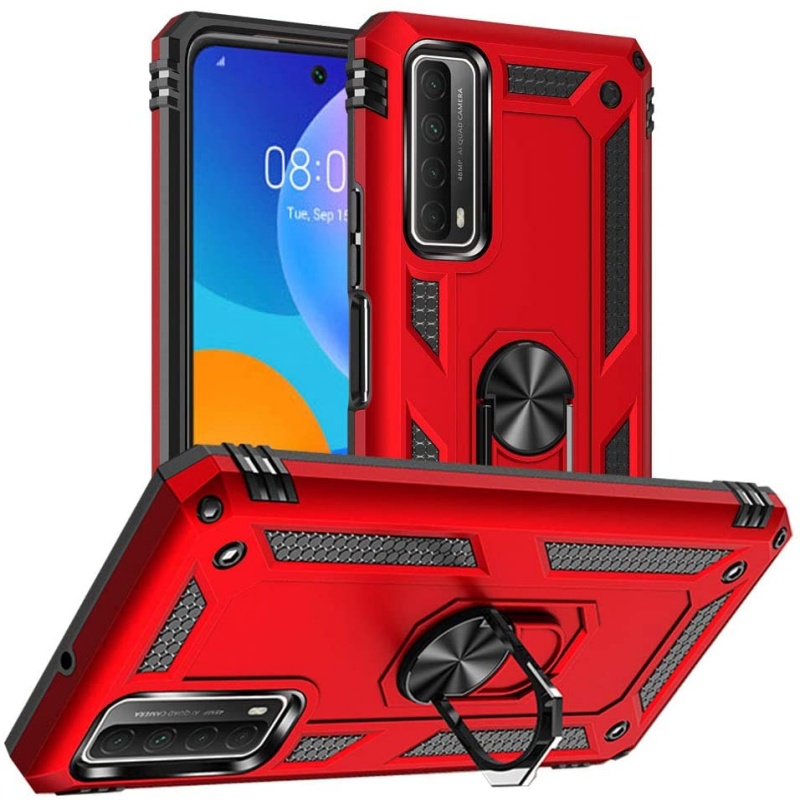 Huawei Y5P Ring Armour Case - Red