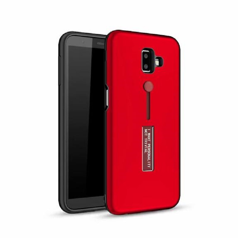 deze Dakraam 945 Samsung J6 Plus 2018 Kickstand Shockproof Cover Red