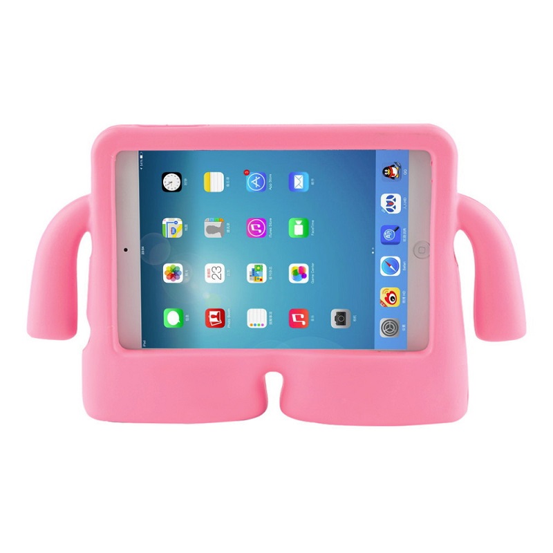 iPad Mini 1/2/3/4 Case for Kids Shock Proof Cover with Carry Handle Babypink
