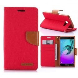 Samsung Galaxy A3(2016) Canvas Wallet Case  Red