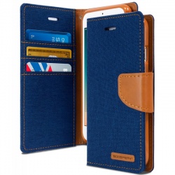 iPhone SE(2nd Gen) and iPhone 7/8 Case Goospery Canvas Diary- Blue