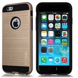 iPhone 6S/6 MyBat ASMYNA Gold/Black Brushed Hybrid Protector Cover