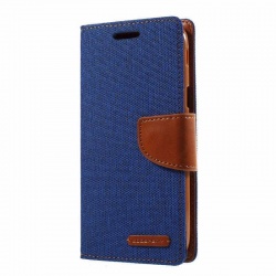 Samsung Galaxy J5(2017)  Canvas Wallet Case  Blue