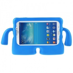 Samsung Tab A T580 Case for Kids Rubber Shock Proof Cover with Carry Handle Blue