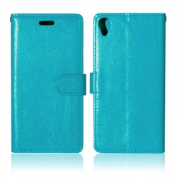Sony Xperia X PU Leather Wallet Case Blue